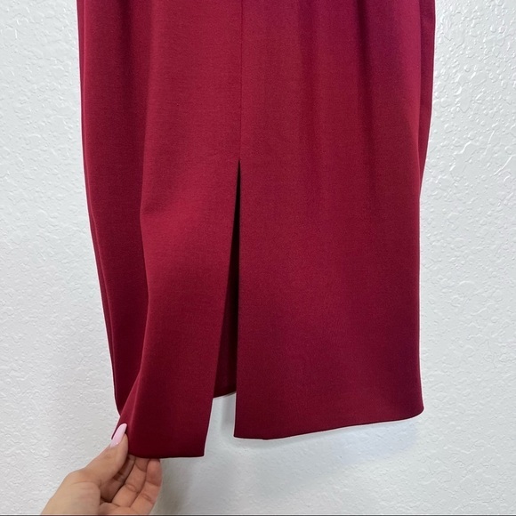 Lulus Dress Women Medium Elin slit midi Red Sleeveless Cross Over Backless b3 - Picture 5 of 11